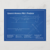 Carte Postale MQ-1 Predator UAV- Plan d'avion AD (Devant)