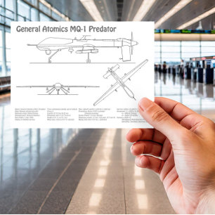 Carte Postale MQ-1 Predator UAV- Plan d'avion BD