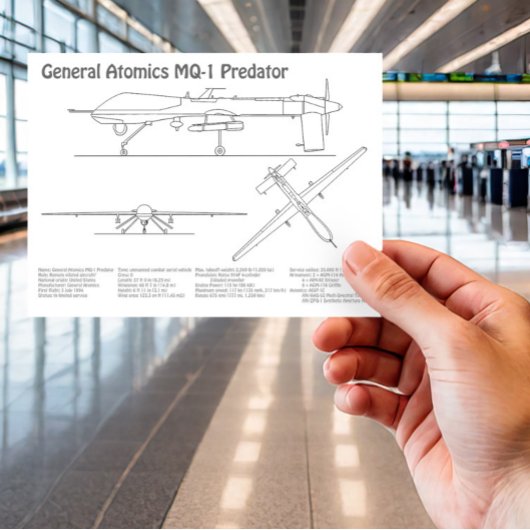 Carte Postale MQ-1 Predator UAV- Plan d'avion BD