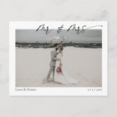 Carte Postale Mr & Mrs (enfin) Fun Script Mariage Faire-part (Devant)
