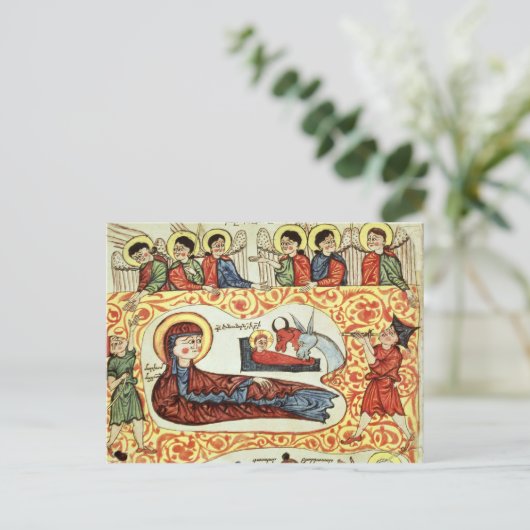 Carte Postale Ms 404 fol.1v La Nativité, d'un Evangile (Debout devant)