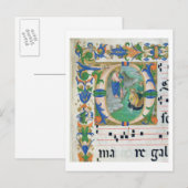 Carte Postale Ms 515 f.1r Le projet Miraculeux de poissons, de (Devant / Derrière)