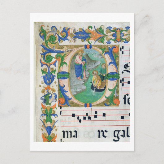 Carte Postale Ms 515 f.1r Le projet Miraculeux de poissons, de (Devant)