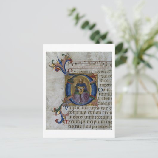 Carte Postale Ms 531 f.169v Historiated initial 'D' depicting Ki (Debout devant)