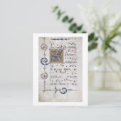 Carte Postale Ms 564 f.13v Page avec l'historique "S" dep initia (Debout devant)