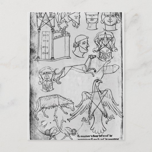 Carte Postale Ms Fr 19093 fol.18v Divers dessins (Devant)