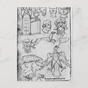 Carte Postale Ms Fr 19093 fol.18v Divers dessins