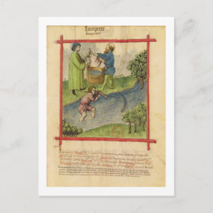 Carte Postale Ms Lat 9333 f.82 Fishing for Eels, de 'Tacuinum