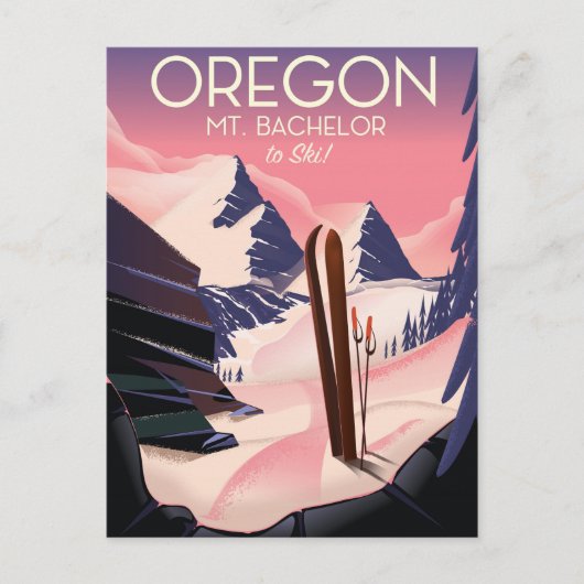 Carte Postale Mt. Bachelor Oregon Affiche de voyage (Devant)
