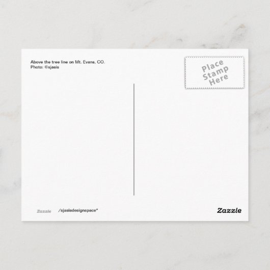 Carte Postale Mt Evans, Colorado (Dos)