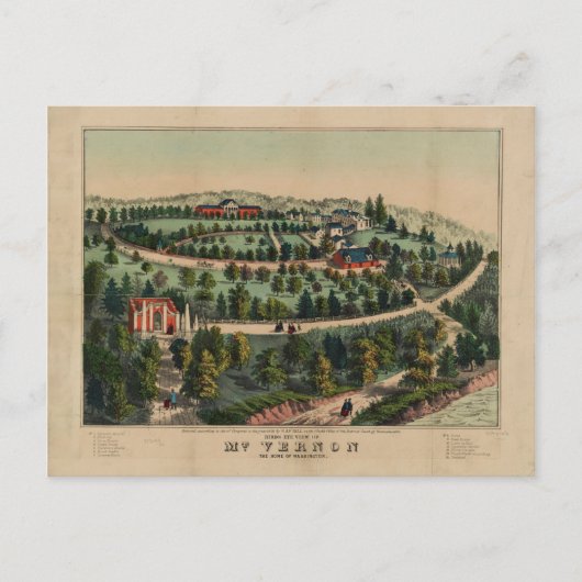 Carte Postale Mt. Vernon, Virginie (1859) (Devant)