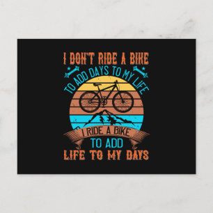 Carte Postale MTB Je Passe Un Vélo Pour Ajouter La Vie À Mes Jou