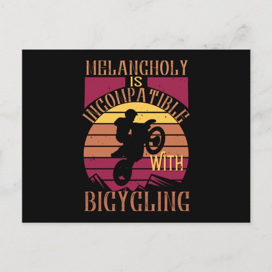 Carte Postale MTB - La mélancolie est incompatible (Devant)