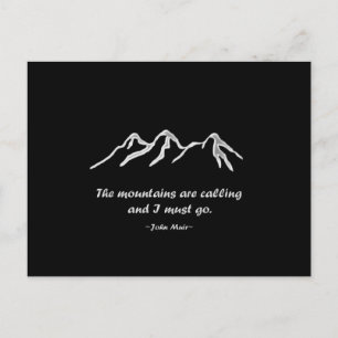 Carte Postale Mtns appelle/Snowy blizzard sur Black Design