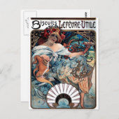 Carte Postale mucha biscuits Lefevre vaine publicité 1897 (Devant / Derrière)