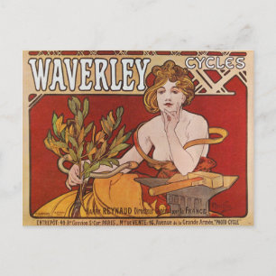 Carte Postale Mucha ~ Cycles Waverley 1898