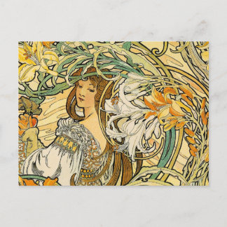 Carte postale : Mucha - Langue des Fleurs