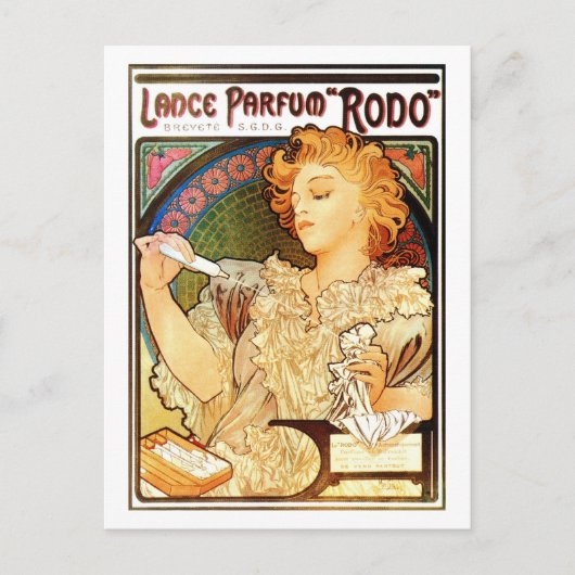 Carte Postale Mucha Parfum ad art nouveau vintage (Devant)