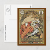 Carte Postale Mucha - Société populaire des Beaux-Arts (Devant / Derrière)
