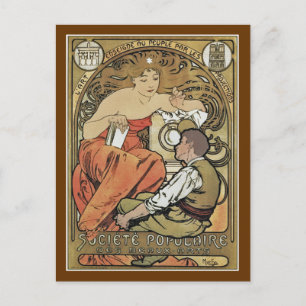 Carte Postale Mucha - Société populaire des Beaux-Arts