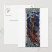 Carte Postale mucha star du matin affiche art nouveau femme (Devant / Derrière)