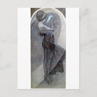 Carte Postale mucha star du nord art nouveau déco femme