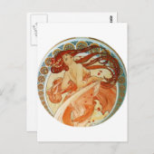 Carte Postale Mucha Woman (Devant / Derrière)