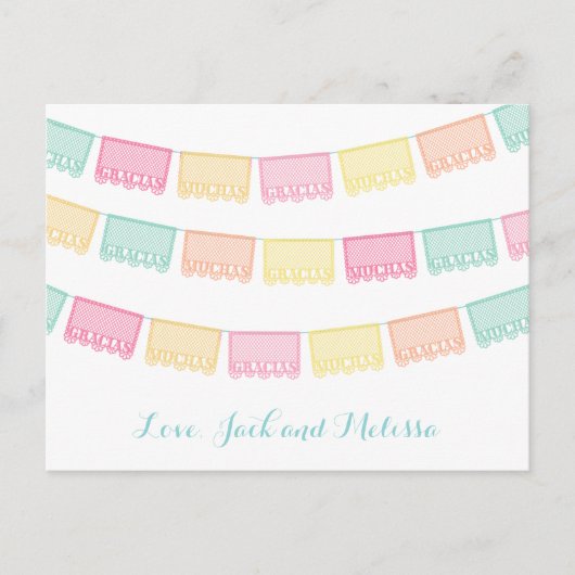 Carte Postale Muchas Gracias Papier mexicain Merci espagnol (Devant)