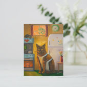 Carte Postale Muffin de cuisson de chats dans la cuisine du chal (Debout devant)