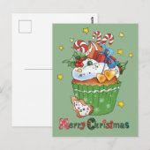 Carte Postale Muffin de Noël (Devant / Derrière)