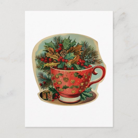 Carte Postale Mug de Noël rétro nature morte (Devant)
