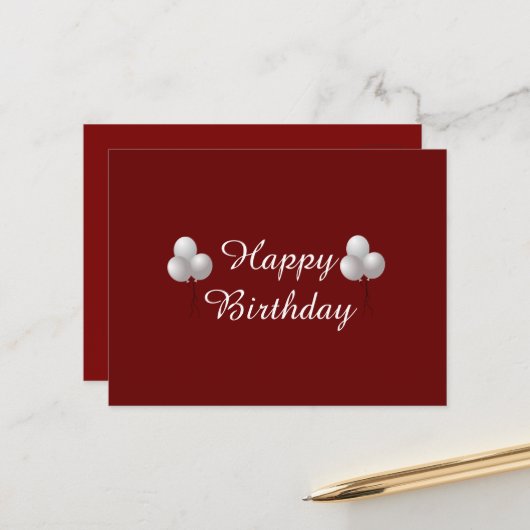 Carte Postale Mug Joyeux Anniversaire avec Ballons (Devant/Arrière en situation)