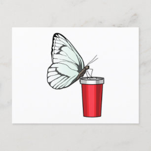 Carte Postale Mug Papillon qui boit
