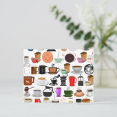 Carte Postale Mugs de café (Ajouter une couleur Arrière - plan) (Debout devant)