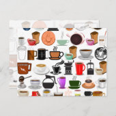 Carte Postale Mugs de café (Ajouter une couleur Arrière - plan) (Devant / Derrière)