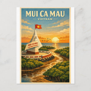 Carte Postale Mui Ca Mau, Vietnam, dans un style rétro classique