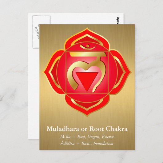 Carte postale Muladhara ou Root Chakra (Devant / Derrière)