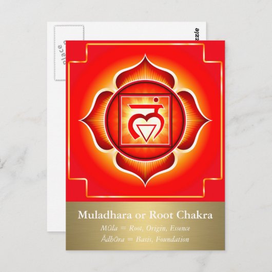 Carte postale Muladhara ou Root Chakra (Devant / Derrière)