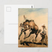 Carte Postale « Mule » Art occidental par Will James (Devant / Derrière)