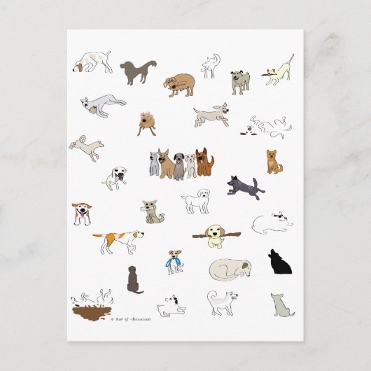 Carte Postale Multi-Chiens - Paw of Attraction (Devant)