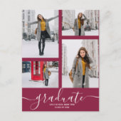 Carte Postale Multi Photo Maroon Graduation Party (Devant)