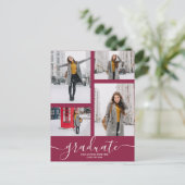 Carte Postale Multi Photo Maroon Graduation Party (Debout devant)
