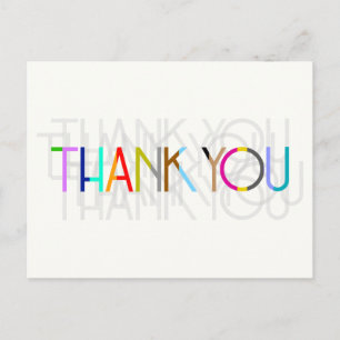 Carte Postale Multicolor Merci Typographie