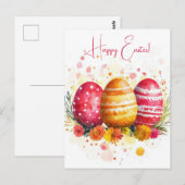 Carte postale multicolore d'Aquarell Oster avec oe (Devant / Derrière)