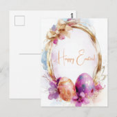 Carte postale multicolore d'Aquarell Oster avec oe (Devant / Derrière)
