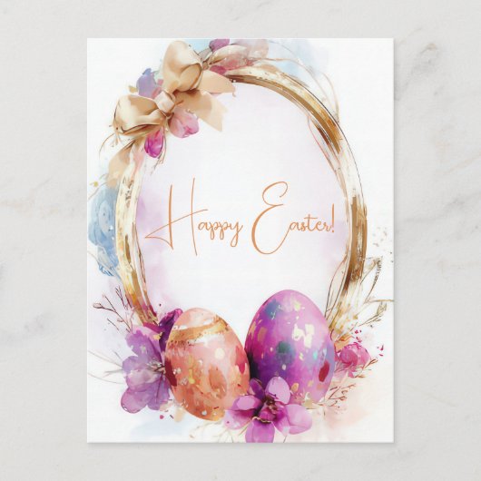 Carte postale multicolore d'Aquarell Oster avec oe (Devant)