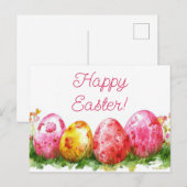 Carte postale multicolore d'Aquarell Oster avec oe (Devant / Derrière)