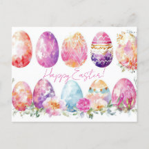 Carte postale multicolore d'Aquarell Oster avec oe