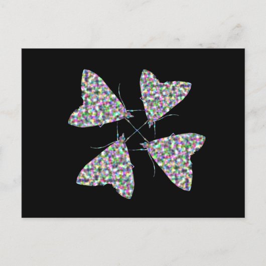 Carte postale Multicolore Moth Art (Devant)