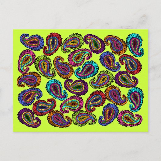 Carte Postale Multicolore Paisley (Devant)